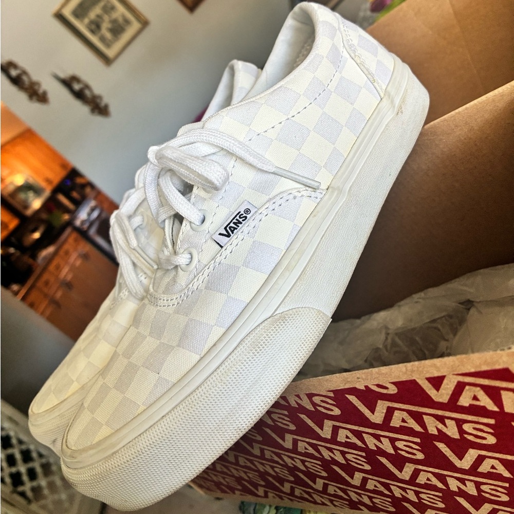 Vans Classic White Checkered Lace-Up Shoes
